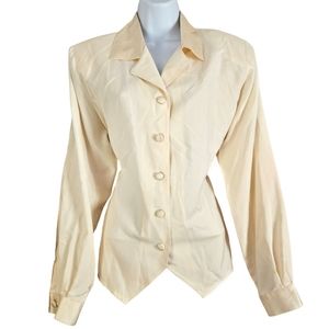 NWOT Anna & Frank cream silk button down blouse top Womens Medium